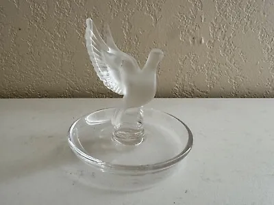 Lalique France Crystal Thalie Ring Dish Dove With Wings Spread • £91.60