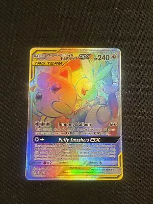 Pokemon Mega Lopunny & Jigglypuff GX 261/236 Rainbow Rare Cosmic Eclipse - NM • $2.25