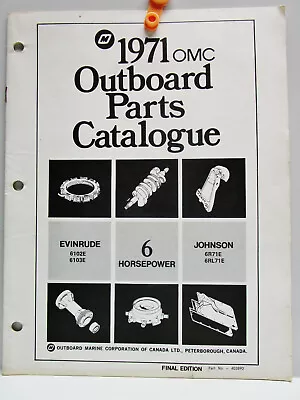 Vintage - OUTBOARD MARINE CORPORATION OF CANADA  - Outboard Parts Catalogue 1971 • $13