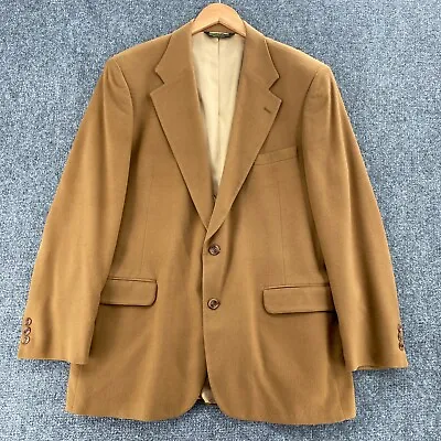 Muses Cashmere Sports Jacket Mens 46 Brown Two Button Single Vent Made In USA • $34.99