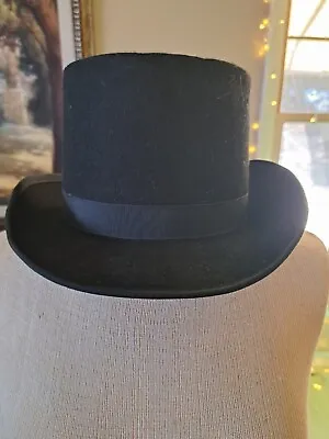 Old Vtg PLANAR-MERINO 100% WOOL BLACK MEN'S TOP HAT  • $39.99