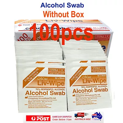 100pcs Mini Alcohol Swap Wipes Skin Cleansing 70% Isopropyl LIV-WIPE 5 • $9.85