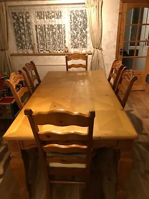 £180 • Buy Large Wooden Table And 6 Chairs