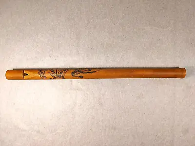 Vintage Wood Toy Flute With Dragon Drawing---Works Fine • $9.88