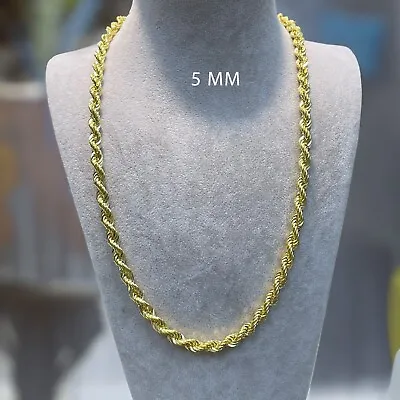 4MM & 5MM 9ct Yellow Gold ROPE Chain - UK Hallmarked - For Men And Women • £272.58