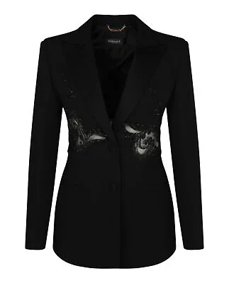 Versace Womens Embroidered Silk Blend Blazer • $1439.99