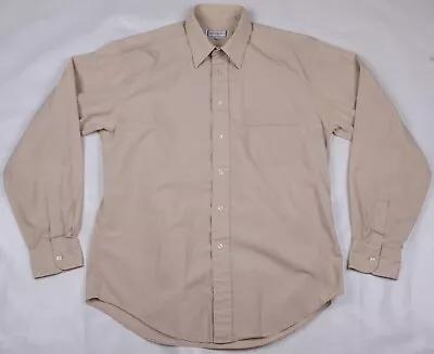 Vintage YSL Yves Saint Laurent Tan Button Down Men's Dress Shirt Size 15.5 / MED • $59.99