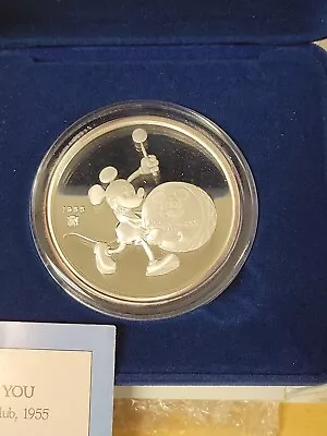 1955 Walt Disney Mickey Mouse 60 Years 5 Oz Silver Round .999 Fine Silver  Round • $399.95