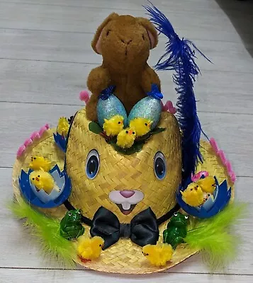 Boys EASTER BONNET TRILBY Worms Chicks Eggs Frogs Feathers Bow Tie Bunny • £15