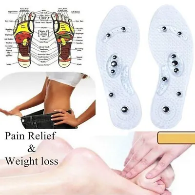 £5.45 • Buy Magnetic Therapy Massage Insoles For Shoes Foot Acupressure Enhanced Insole