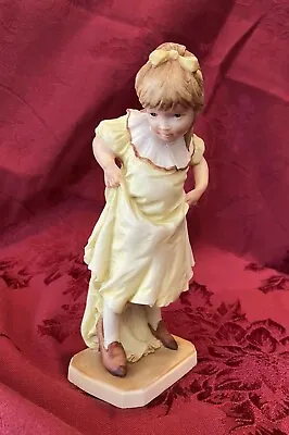 Kaiser 1986 Girl Color Statue - Yellow Dress - Brown Hair • $25