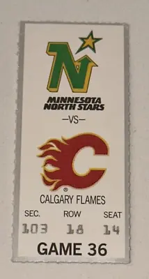 2/14/87 North Stars Calgary FlamesGame Used Ticket Stub Colin Chisolm NHL Debut • $26.24