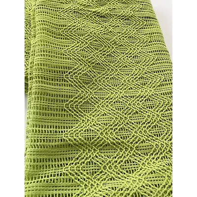 Vintage 1970s Net Curtain Lime Green Mesh Sheer Panel Price For 1 2 Available • $70