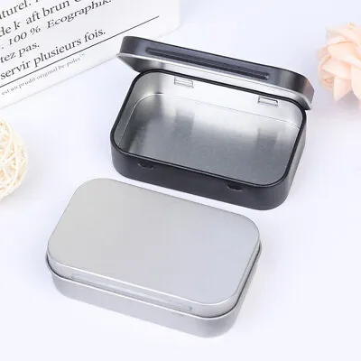 Survival Kit Tin Small Empty Metal Tin Flip Storage Box Case Coin Key Organi__- • $6.63