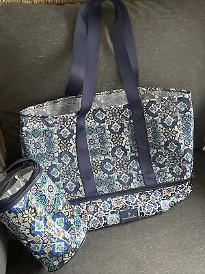 VERA BRADLEY ReActive Mesh Cooler TOTE + Vinyl Lotion Round Bag Medallion NWOT • $79.99