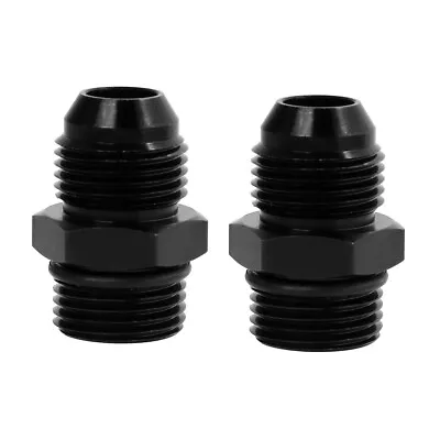 LokoCar Male Adapter Fitting AN8 8AN To AN8 8AN ORB O-ring Black Pack Of 2 • $9.99