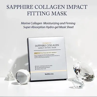 WellDerma Premium Sapphire Collagen Impact Fitting Mask 25g X 4ea K-Beauty • $20.90