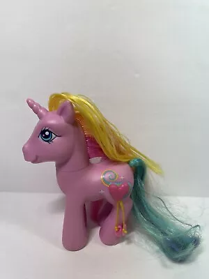 My Little Pony - 2006 - Pink Unicorn With 3-D Heart Ribbon - RARE - • $12.29