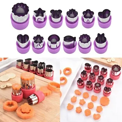 12 Pcs Stainless Steel Cookie Cutters Sandwiches Fruit Cutters Shapes Brand New • $29.18