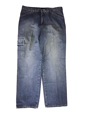 Guess Jeans Mens Made In USA Straight Leg Cargo Jeans 38x34 Surf Skater C4 • $37.70