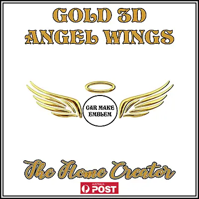 3D Gold ANGEL WINGS Decal Sticker For NissanMazdaToyota Car Badge Logo Emblem. • $6.90