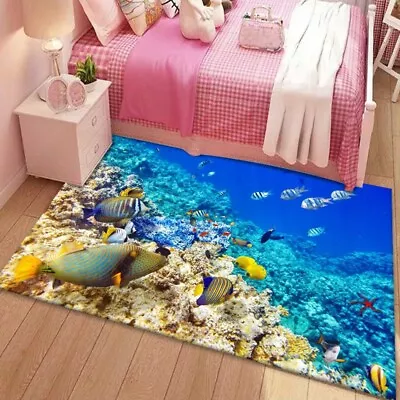 New Deep Sea Dolphin Home Area Rug Carpet Ocean Bath Floor Mat Doormat All Size • £15.59