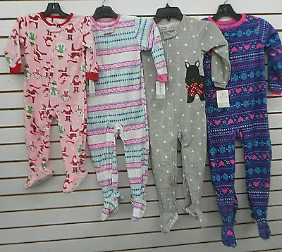 $12 • Buy Infant/Toddler/Girls Carter's Assorted Fleece Footed Pajamas Sizes 12M - 7