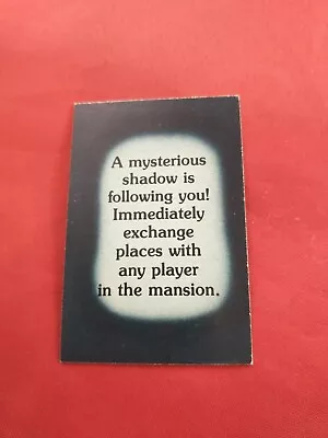 Mystery Mansion Board Game 1984 REPLACEMENT MYSTERIOUS SHADOW CLUE CARD *73T • $9
