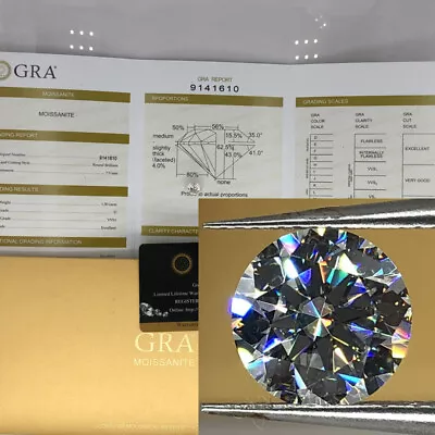 Excellent Cut Round White Loose D Color VVS1 Moissanite With RGA Certificate • $91