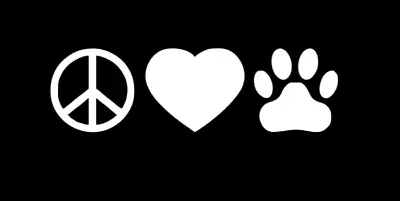 PEACE LOVE PAW Sticker Car Window Vinyl Decal Animal Pet Heart Cat Dog Adopt Hot • $2.25