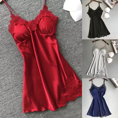 $11.99 • Buy Women-Sexy Lace Lingerie Silk Robe Dress Babydoll Nightdress Nightgown Sleep.ew