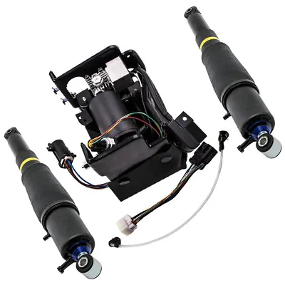 Pair Rear Air Shocks & Compressor Kit For Escalade Suburban Tahoe Yukon 25979393 • $225