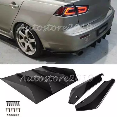 For Mitsubishi Lancer Evo X Rear Bumper Diffuser 4-Fin  Lip Splitter +Rear Spats • $46.95