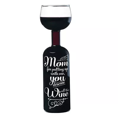 BigMouth 750mL Full Wine Bottle Giant Glass Funny Print Novelty Gifts For Mom • $16.99
