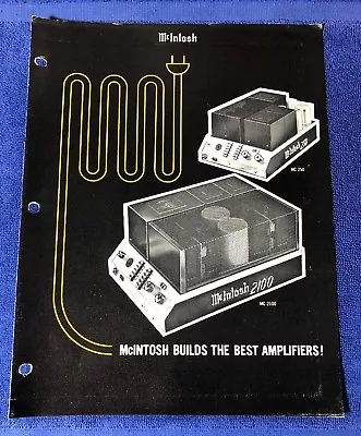  MCINTOSH BUILDS THE BEST AMPLIFIERS  ORIGINAL BLACK AND YELLOW BROCHURE M134x • $14