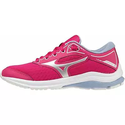 Mizuno Junior Kids Wave Rider 25 Lace Up Mesh Running Shoes Trainers - Pink • $42.95