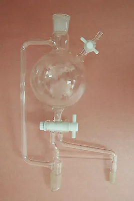 $209.99 • Buy 500ml 24/29 Lab Glass Solvent Distillation Head Still-Head W/ High Vacuum Valve