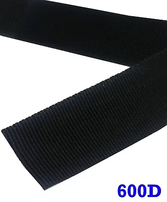 Heavy Duty PP 1/3/4/1.5/2  Inch Polypropylene 600D Webbing Black Strap 5/10 Yard • $3.95