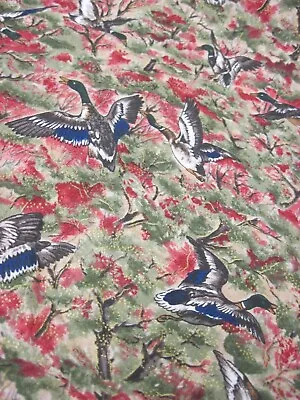 New Tropical Trading Flying Mallard Ducks 100% Cotton Fabric 76  X 44  Duck • $19.99