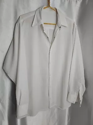 Amish Mennonite Hand Made Men Shirt L White/ivory C 50 L 33 EUC Plain Clothing • $15.50