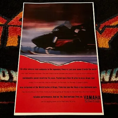 🏁 ‘94 YAMAHA 750 VMAX-4 Snowmobile Poster Vintage Sled V-max Four Cyl • $21.88