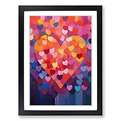 Love Heart Colour Field Wall Art Print Framed Canvas Picture Poster Decor • £16.95