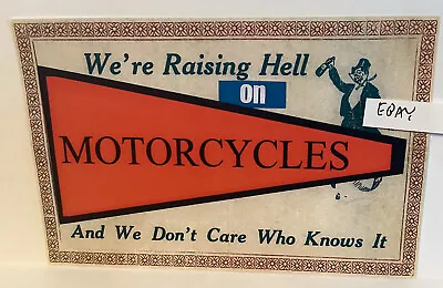 Raising Hell On Motorcycles Drunk Man Tux Party Antique Design New Postcard • $9.95