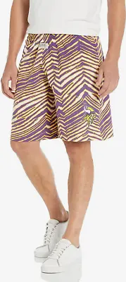 Zubaz Minnesota Vikings NFL Men's Classic Zebra Print Shorts With Team Logo • $32