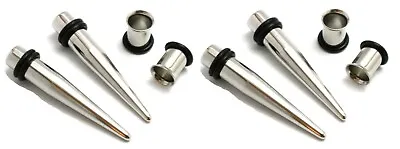 2 Pairs 7/16  11mm And 9mm Steel Ear Stretching Kit Tapers Tunnels Gauges Plugs • $23.49