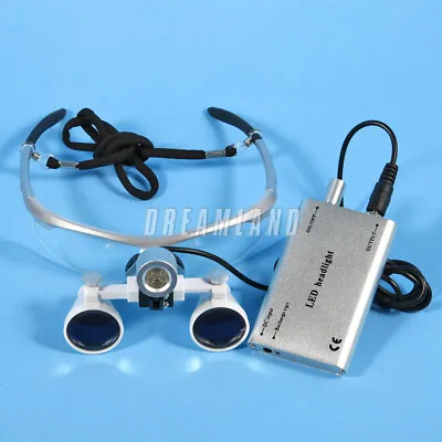 Dental Surgical Binocular Loupe Magnifier Glasses 3.5X-R LED Head Light Dentist • $55