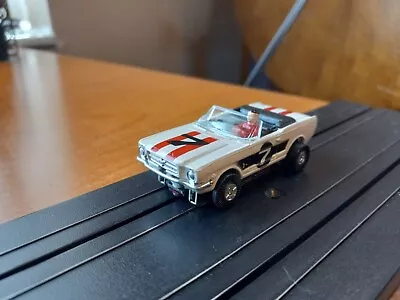 Vintage Aurora T-Jet White Mustang Convertible #7 Wild Ones With New Tires • $75
