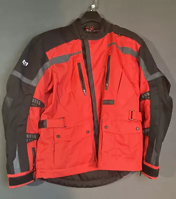 Moto Centric Men Red Black Padded Zip Up Motorcycle Brigade Jacket  Size Medium • $81.55