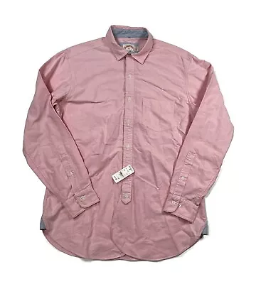 Brooks Brothers Popover Button Up Shirt Mens Medium Pink Long Sleeve New • $39.99