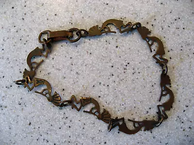 Vintage Solid Copper Kachina Dancer Bracelet Southwestern Copper Link Bracelet • $25